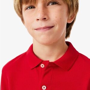 Lacoste Big Boys Red Polo Shirt Size 16